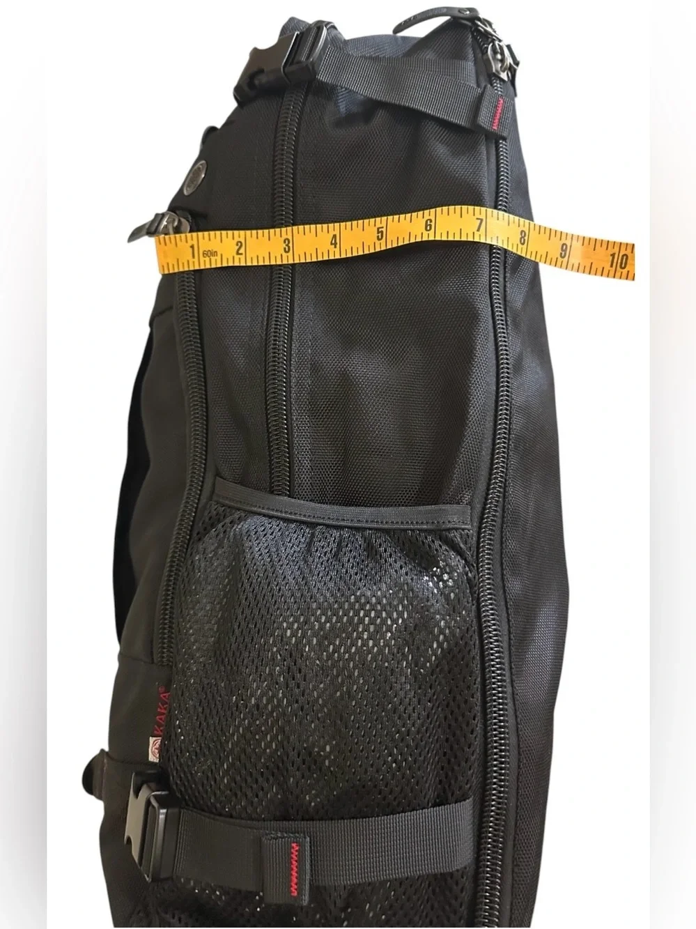 KALA Design Men's Black Backpack - Durable Travel & Commuter Bag. 20”x12”x7”.